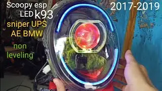 cara pasang proji sniper UPS di Scoopy esp LED k93 non leveling LEED HID MOTOR