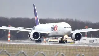 FedEx Boeing 777-FS2 N892FD arrival at Munich Airport