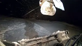 Working on a Snowcat with Winch Part. 2 - Prinoth Leitwolf Nightwork Onboard