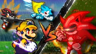 Марио, Соник и Шэдоу против FIRE Mecha Sonic (SMB VS SoSh ФИНАЛ 1/2) (3K+ СУБТИТРОВ)