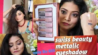 Swiss beauty metallic liquid eye shadow -Review + Demo