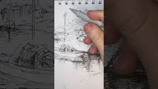 Мастер-класс: как Нарисовать Отражение в Воде Лайнером #sketchings #sketchingdaily #sketchingart