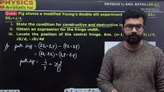 Fig shows a modified Young's double slit experiment set up. Here SS2-SS1 = &lambda; /4.i. State the conditi