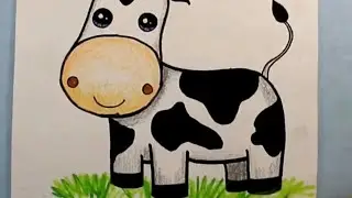 Easy cow drawing🐄#shorts#drawing  #feed#youtubeshorts#art#explore  #trending#viralvideo#pencilsketch