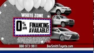 Red, White and Blue Savings Zone at Bev Smith Toyota in Fort Pierce
