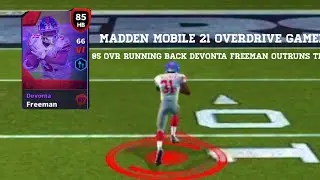MADDEN MOBILE 21 OVERDRIVE GAMEPLAY 85 RUNNING BACK DEVONTA FREEMAN OUTRUNS THE DEFENSE