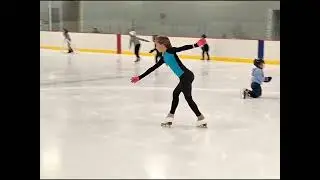 Figure skating double salchow loop flip lutz jump on public skating