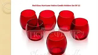 Red Glass Hurricane Votive Candle Holders Set Of 12