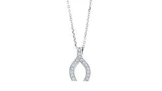 19mm Diamond Wishbone Pendant and Chain, 0.51CT in 14K White Gold PCZ37614W