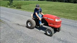 Testing and tuning are pulley swapped lawnmower