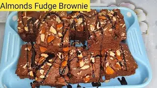 Almonds Fudge Brownie Recipe by Cooking with Maheeen