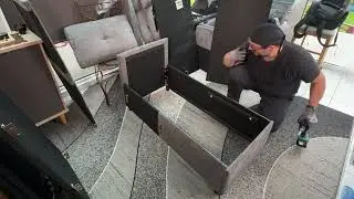 Sofa mit Ottomane und Schlaffunktion aufbauen - okwish Klassisches Sofa L-f&ouml;rmig Montageanleitung