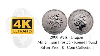 2000 Welsh Dragon - Millennium Frosted - Round Pound  - Silver Proof &pound;1 Coin Collection.