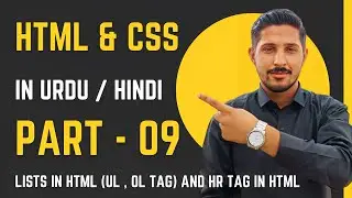 HTML & CSS Part 9 | Lists in HTML , UL & OL Tag And HR Tag in HTML | Yazdan Haider | 2023