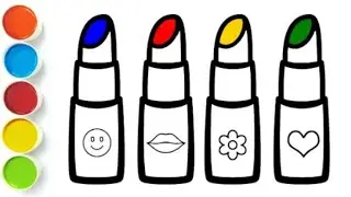 💄 How to draw lipstick for children, toddlers | Makeup drawing easy