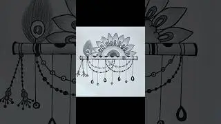 Krishna Flute Drawing 🦚✨ | Easy & Beautiful Art #Shorts
