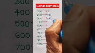 Roman Numbers 100 to 1000 || Roman Numerals 100 se 1000 in Tak || Math #shorts #shortvideo&nbsp;