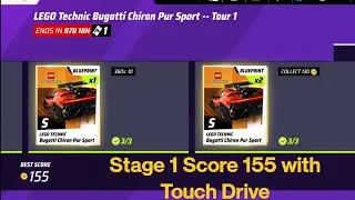 Lego Technic Bugatti Chiron Pur Sport Stage 1 155 score Touch Drive #asphalt9 #asphaltlegends 