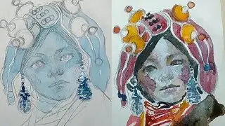 Asian Child in Watercolor