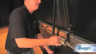 Wenger Diva&reg; Full-Stage Acoustical Shell -- Setting Ceiling Panel Rows into Performance Position
