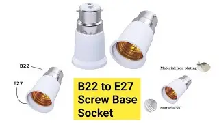 B22 to E27 Screw Base Socket Ceramic Lamp Holder Light Bulb Adapte