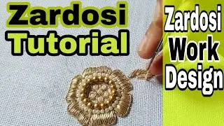 Zardosi Work for beginners | Hand Embroidery | zardozi | aari work