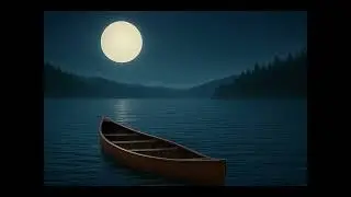 Canoe on a Rainy Lake - Peaceful Night Ambience with Gentle Rain