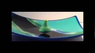 Glass Spinning Top - Spotted Green