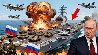 13 minutes ago! US F-16 fighter jets sank a Russian aircraft carrier today!