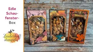 edle Schaufensterbox | HERRLICH HERBSTLICH | Verpackung | gebrannte N&uuml;sse | DM Markt | Stampin' Up!