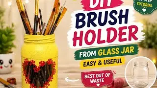 Glass Jar Painting | How to make a pen holder from waste material | #diy #painting #penholder 