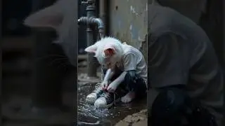 Poor kitten have no money to buy a new shoes 😞#cat #cats #catvideos #catlovers #catshorts #kitten