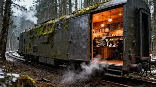 Converting an Armored Military Train into a Nostalgic Coffee Shop (Full Process ASMR)