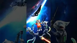 Kitten Overboard! 😺🚨 Dad Cat Vs Alien  Cat 🐈 #cat #alien #shorts
