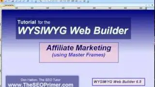Affiliate marketing with WYSIWYG Web Builder (master frame tutorial)