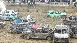 Compact Car Demolition Derby October 2023 Lots of Action in the Mud! Fayette County Fairgrounds Pa