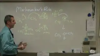 Markovnikov Alkene addition w/ HX reaction mechanism #6