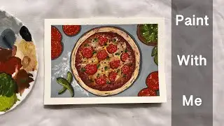 Food illustration 02 // How to paint a pizza 🍕 // Gouache Painting 🎨