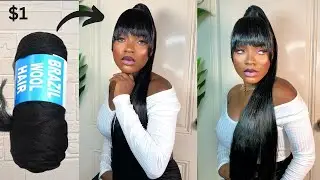 Omg 😳 Brazilian Wool did this?🔥 bone straight pony with Brazilian Wool