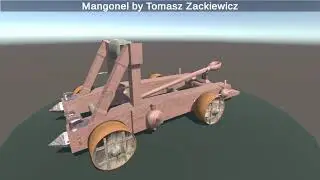 Mangonel  - a type of catapult, made in Blender, rendered in Unity