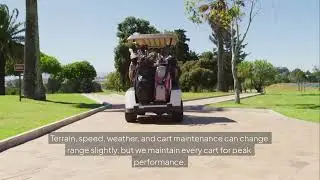 How far can an electric golf car go on one charge?