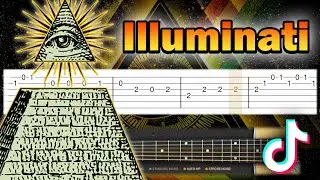 Illuminati Theme MEME Song - EASY Guitar tutorial (TAB)