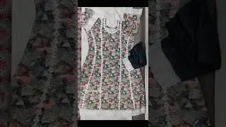 Rida ladies tailor # A-line kurti with white crotia lace pattern with plazo pant set #reel # shorts