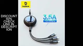 Baseus 3 in 1 Retractable USB Cable for iPhone Charger Fast Wire Charging Cable For Android Phone Ty