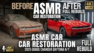 ASMR Car Restoration  2025 Dodge Charger Daytona RT Red Full Rebuild From Abandoned Condition