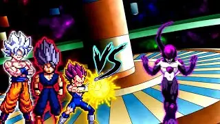 Goku MUI V2 OP (Bog), Vegeta Ultra Ego V2 OP & Monarch Gohan Beast V3 OP VS Black Frieza WXD V3 OP
