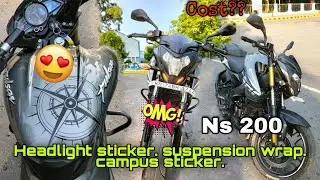 Pulsar ns 200 bs6|| Modification|| stickering|| campus stickering on ns 200 😍😍