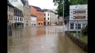 Hochwasser Greiz 03.06.2013 Vormittag Bruno Bergner Straße
