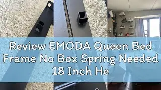 Review EMODA Queen Bed Frame No Box Spring Needed 18 Inch Heavy Duty Metal Tall Platform Bed Frame Q