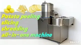 Commercial Potato All-in-One Machine: Wash, Peel, Shred & Slice | Food Processing Equipment#potato 